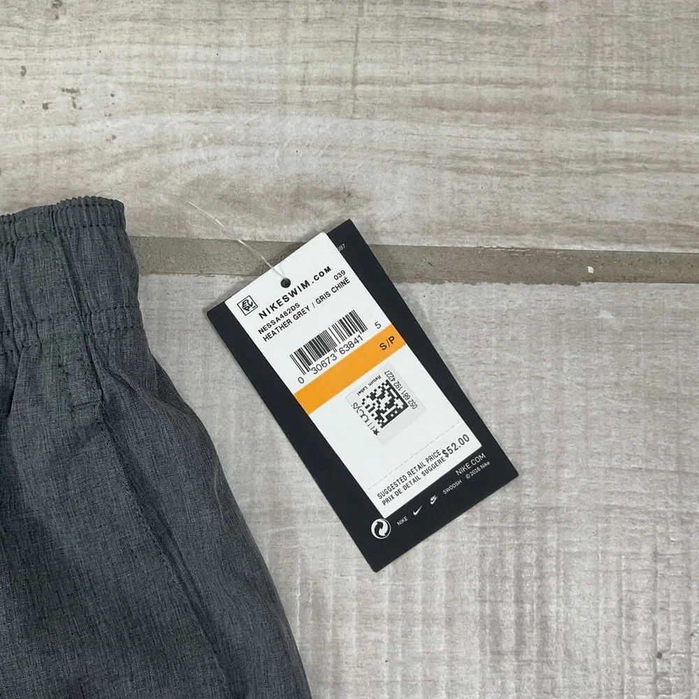 Nike Just Do It Black Gray Small Swim Beach Shorts‎ Athletic
